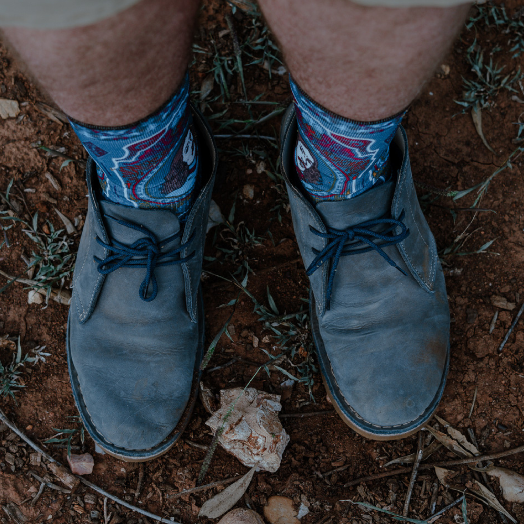 Mens DKW Navy Nubuck Vellies